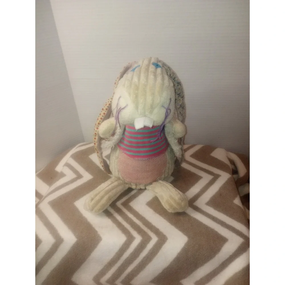 Original Deglingos Lapinos The Rabbit Plush Multicolor Corduroy Floppy Plush